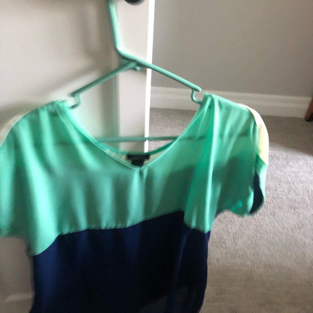 colorful blue top